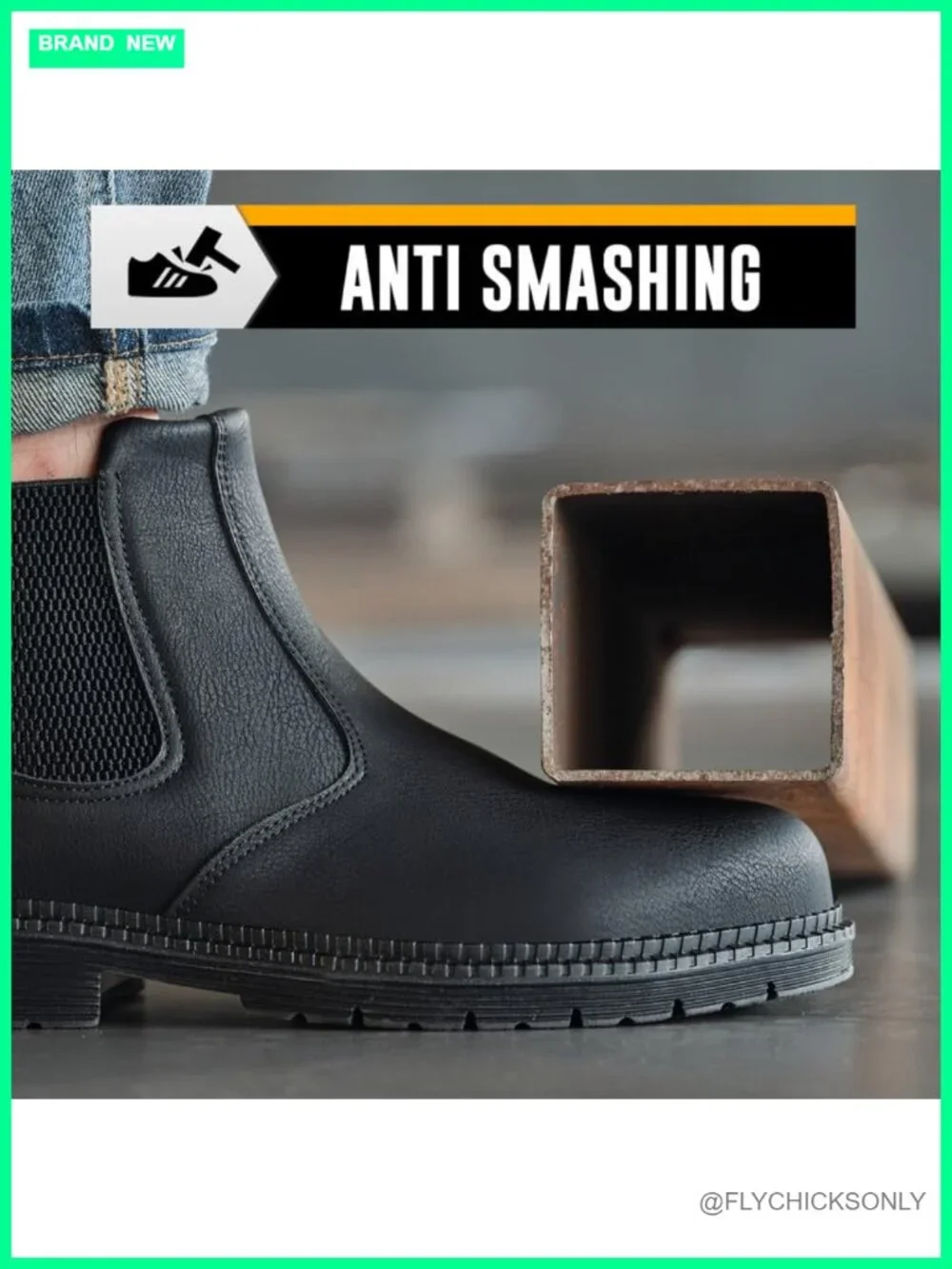 Steel Toe Chelsea Boots Men's Industrial Construction Shoes Waterproof